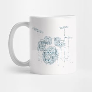 Battery Drum Silhouette Shape Text Word Cloud Mug